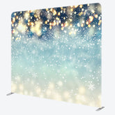 Lofaris Bokeh Green Gold Lighted Snowy Pillow Case Backdrop